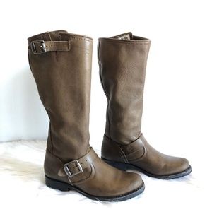 Frye Veronica Olive Green Leather Knee-High Boots